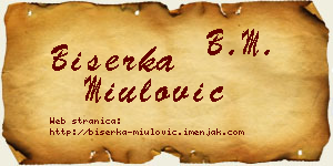 Biserka Miulović vizit kartica
